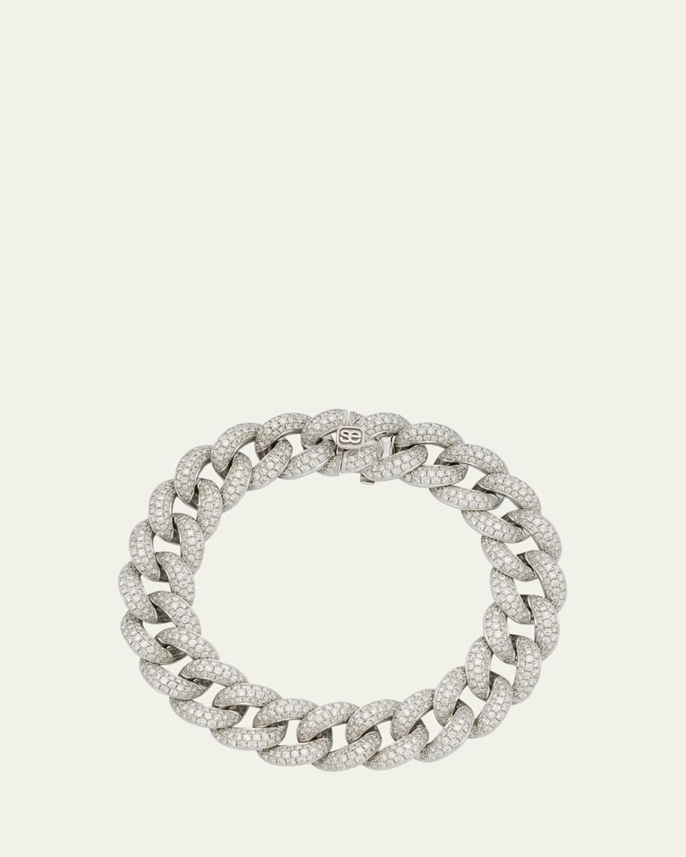 14k White Gold Diamond Link Bracelet
